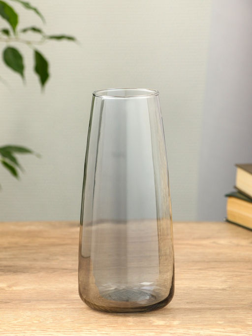 Ваза «Кэнди», 22×9×6.5 см, стекло, серая