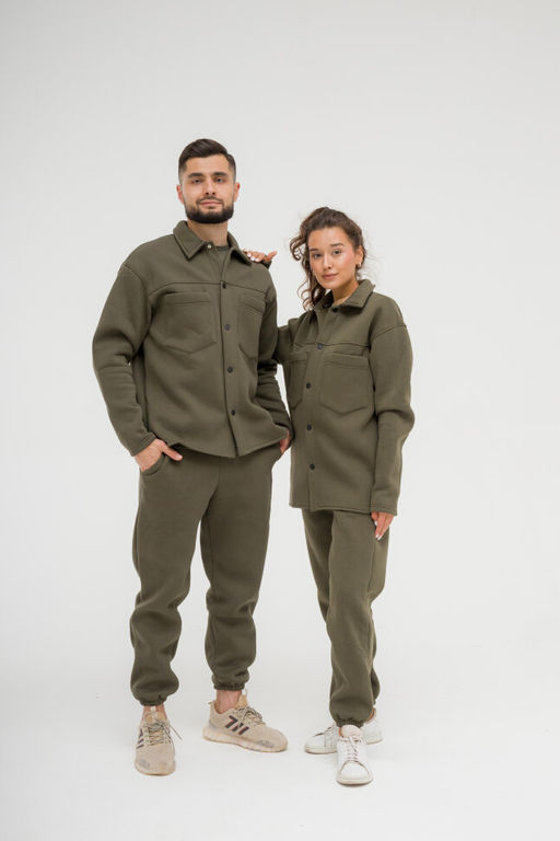 515 Утепленный костюм на кнопках, хаки - Knitka wear фото 10