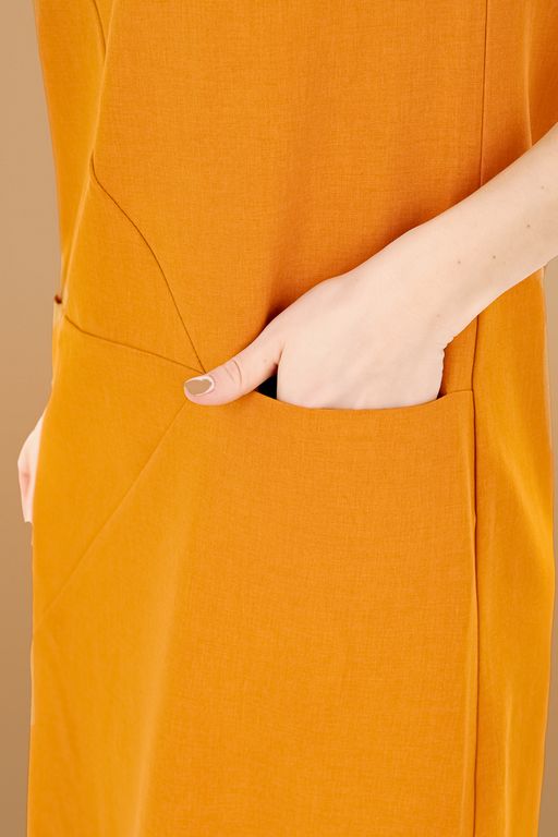 Платье с подрезами оранж