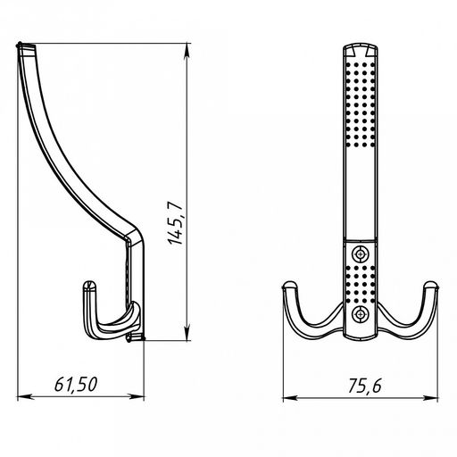 Крючок-вешалка №11, полимер, белый (Россия) Товар отгружается без клеевой этикетки.