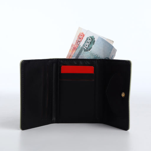 Кошелёк на кнопке, зелёный