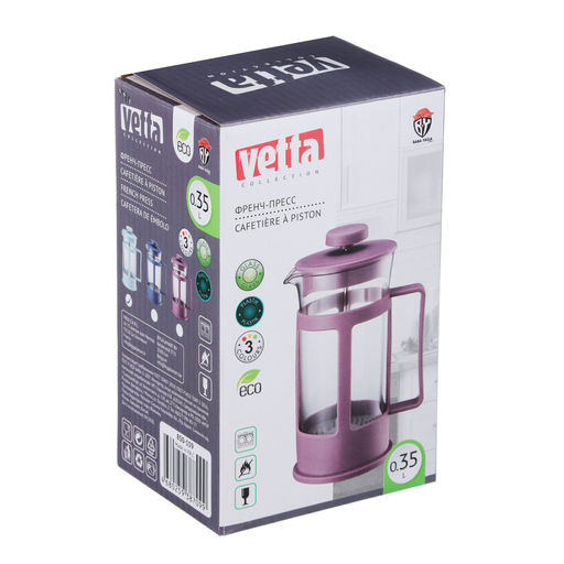 Френч-пресс, пластик, 350 мл "Амели", 4 цвета, арт. 850-159