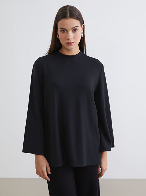 Bisiklet Yaka Oversize Kad?n Sweatshirt Tunik