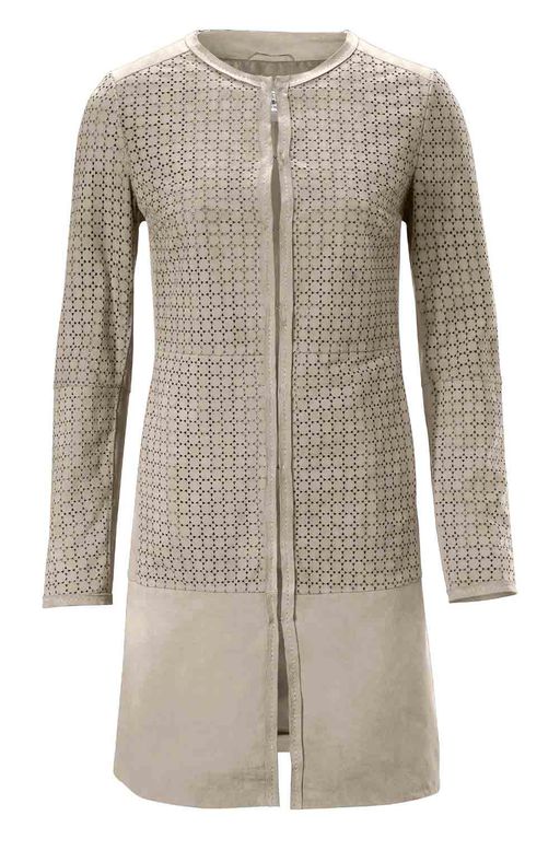 Кожаное пальто, песочное - Linea tesini фото 2