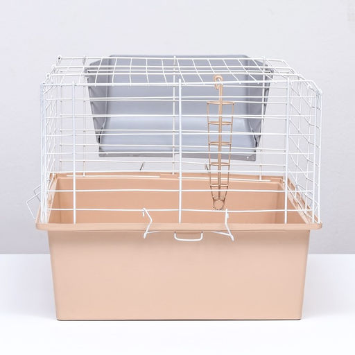 Клетка для грызунов Пижон №1 складная, 58 х 40 х 34 см (+миска, 2 кормушки), бежевая  фото 2