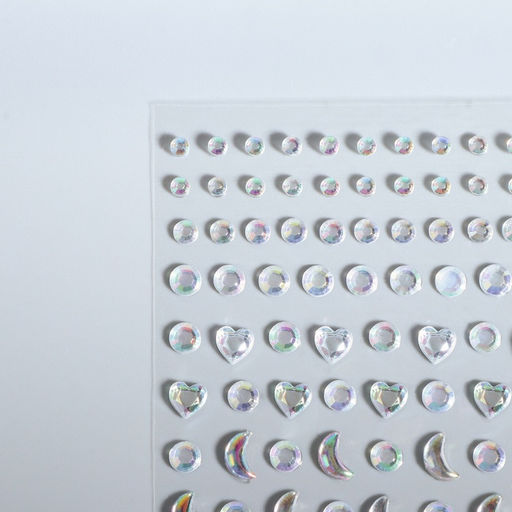 Цена за 5 шт. Стразы самоклеящиеся фигурные «Ассорти», с голографией, 128 шт на листе, цвет серебряный