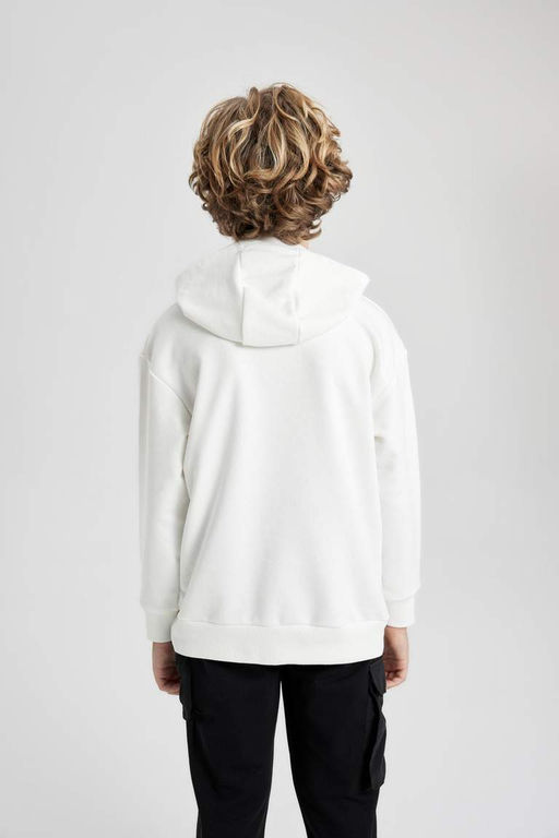 Толстовка оверсайз с капюшоном и принтом для мальчиков - Defacto фото 8
