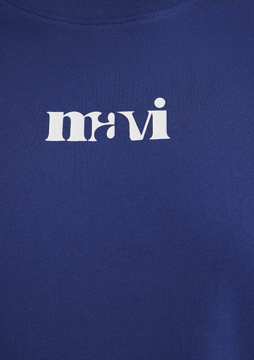 Mavi Bask?l? Lacivert Tisort  фото 6