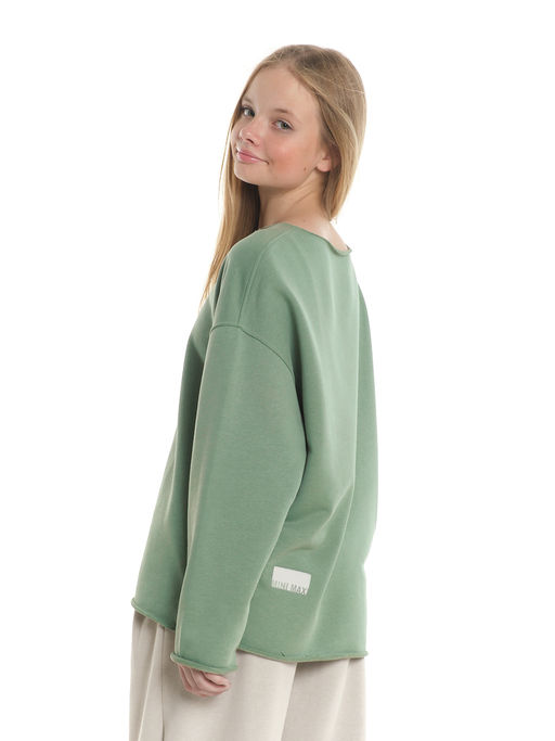 Толстовка с необработанными краями 22-2016 фисташковый - Mini maxi фото 14