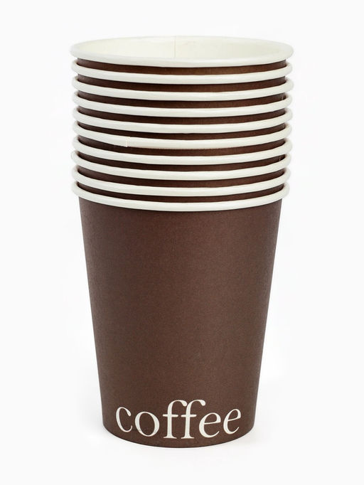 Цена за 10 шт. Стакан одноразовый бумажный для кофе, цвет шоколад, 250 мл