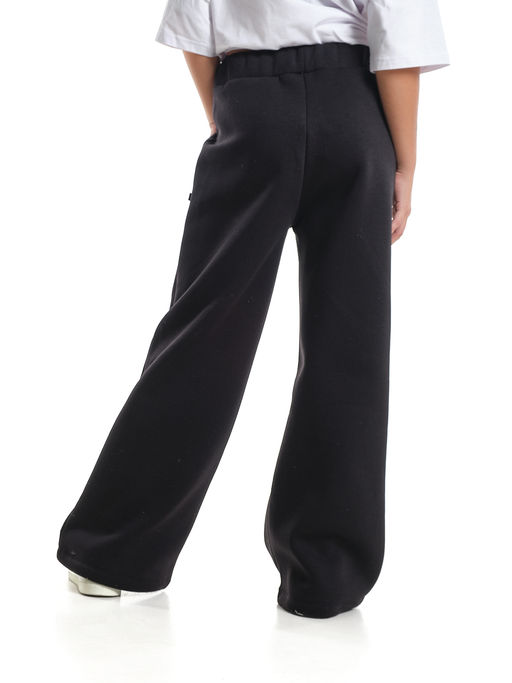 Брюки палаццо утепленные с начесом классические 22-9828 черный - Mini maxi фото 2