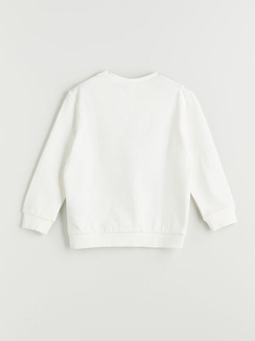 Bisiklet Yaka Bask?l? Erkek ?ocuk Sweatshirt