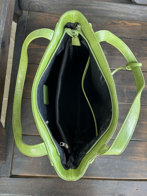 Женская сумка шоппер из эко кожи 006 Зеленый - Kenguluna фото 7