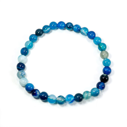 Браслет из камня Синий агат карьерный рост налаживание связей удачные сделки