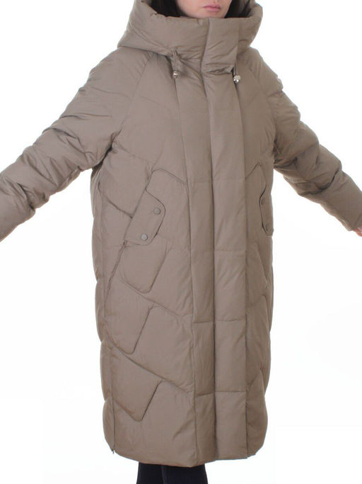 A621 BEIGE Пальто зимнее женское (200 гр. холлофайбер) - Fashion фото 2