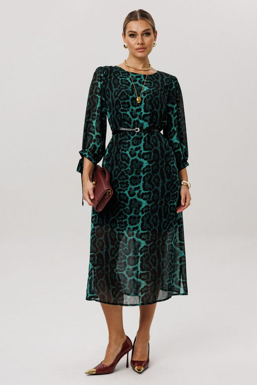 Платье ANELLI 1733 леопардовый изумруд фото 5