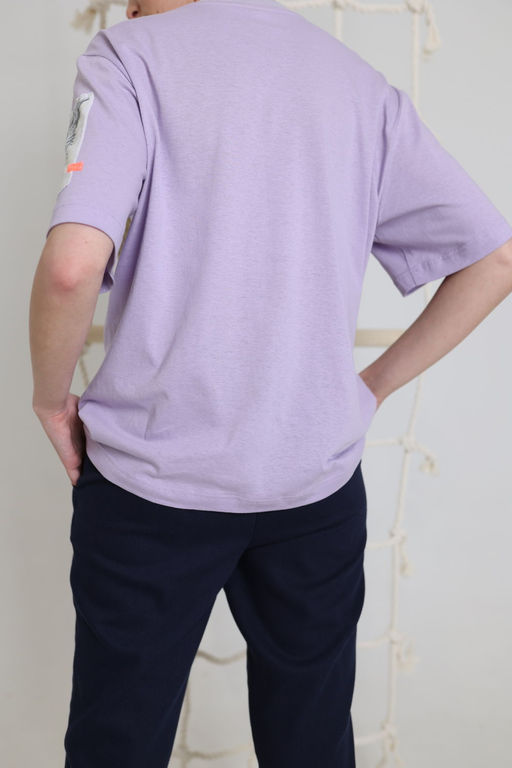 Футболка AMORI 6374 лаванда принт  фото 3