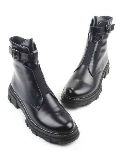 01-E2014B-497F DT. BLUE Ботинки демисезонные женские (натуральная кожа)