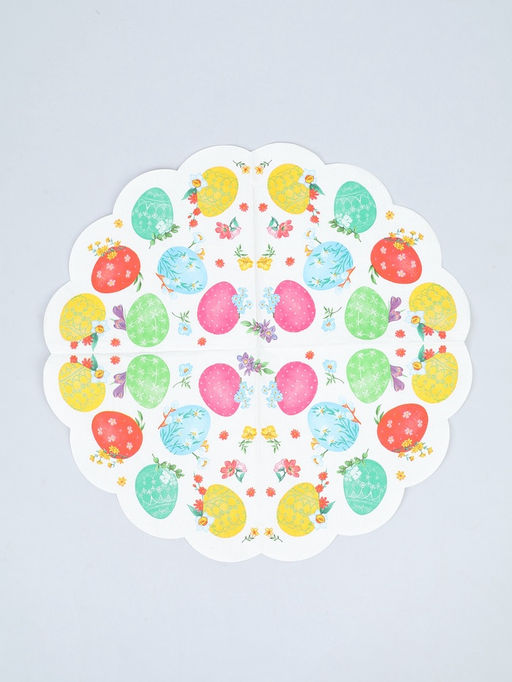 Цена за 2 шт. Салфетки пасхальные бумажные «Акварельные яйца», 3 слоя, d=32 см, 12 шт