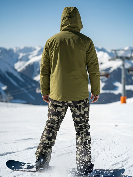 Горнолыжный костюм мужской зимний цвета хаки 02412Kh