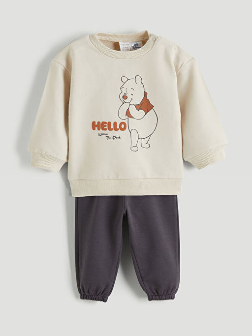 Winnie the Pooh Bask?l? Erkek Bebek Sweatshirt ve E?ofman Alt