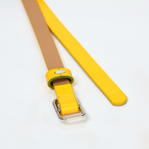 Ремень женский тонкий, 110×1.3 см, прямоугольная пряжка металл, серебристая, жёлтый