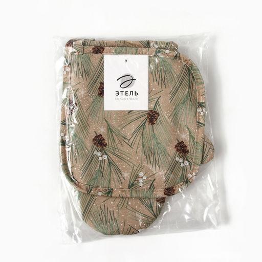 Набор Spruce branches Варежка-прихватка новогодняя 20?28 см, прихватка 19?19 см, 100% хл, ватин 250 г/м?