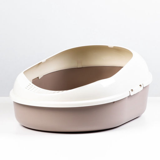 Лоток для кошек с бортом без сетки «Космо» 51.9×37.8×21.3 см, коричневый