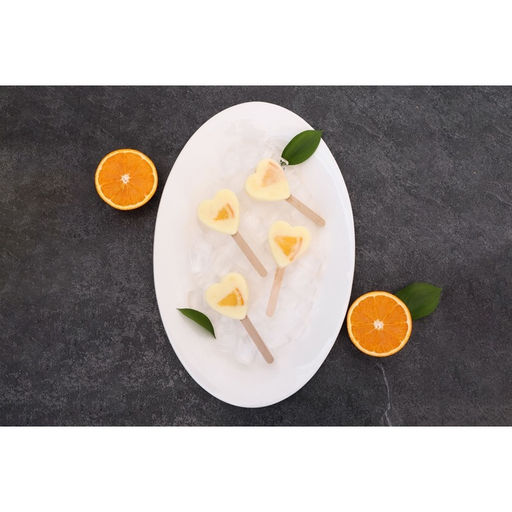 Форма для мороженого Доляна Сердца. Макси, силикон, 49?6.5?2 см, 8 ячеек, палочки 50 шт., белая