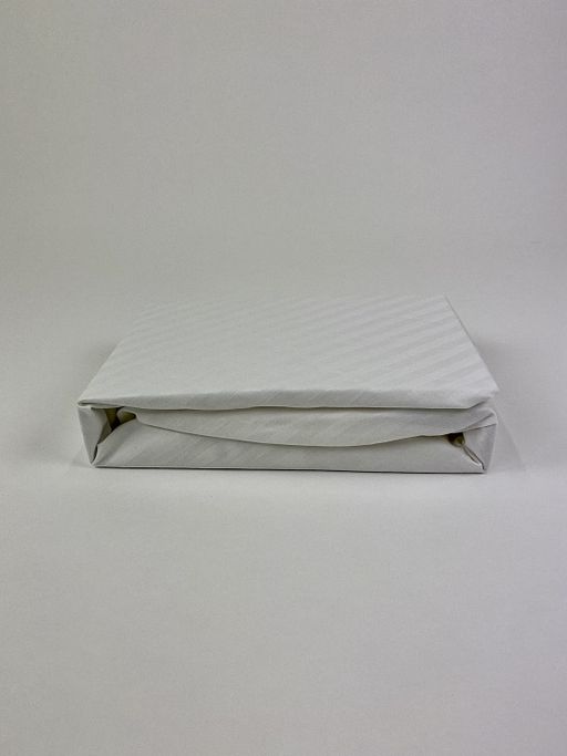 Простыня на резинке Страйп Сатин Белая (резинка по кругу) 200х200х20 - Амавес-текстиль фото 4