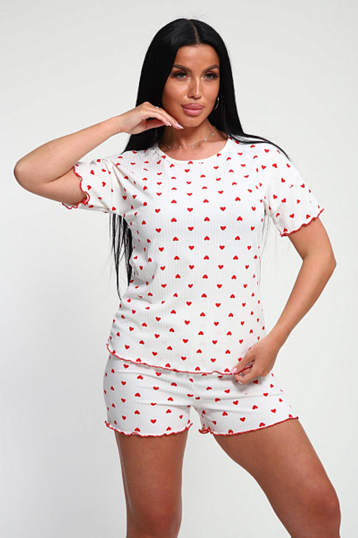 Пижама с шортами (01062, красный) - Плиона фото 26