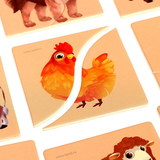 Пазлы для детей. Картинки половинки «Домашние животные»