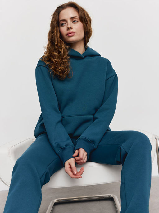 Костюм женский 23214-457 футер изумрудный