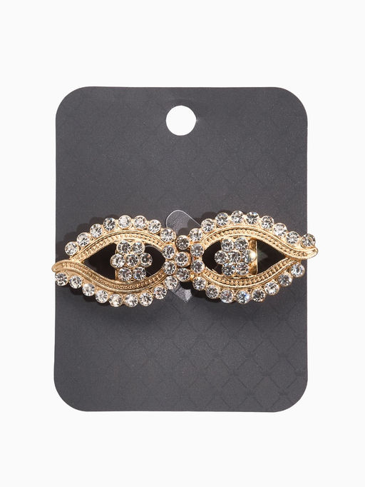 Зажим для кардигана «Ажур. Глазки», белый в золоте