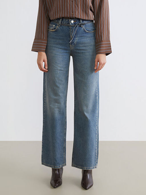 Wideleg Kad?n Jean Pantolon