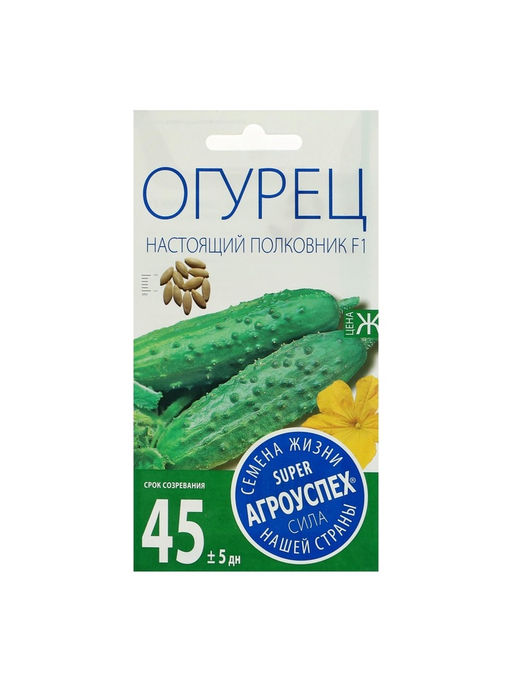 Набор семян Огурец Настоящий полковник F1, ранний, партенокарпический, 5 шт.