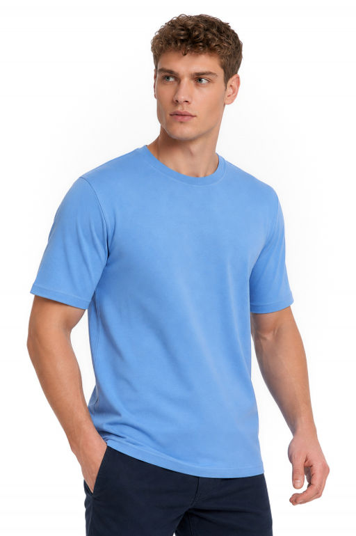 Арт. 61112/10 Футболка мужская однотонная 48-58 Цвет:васильковый