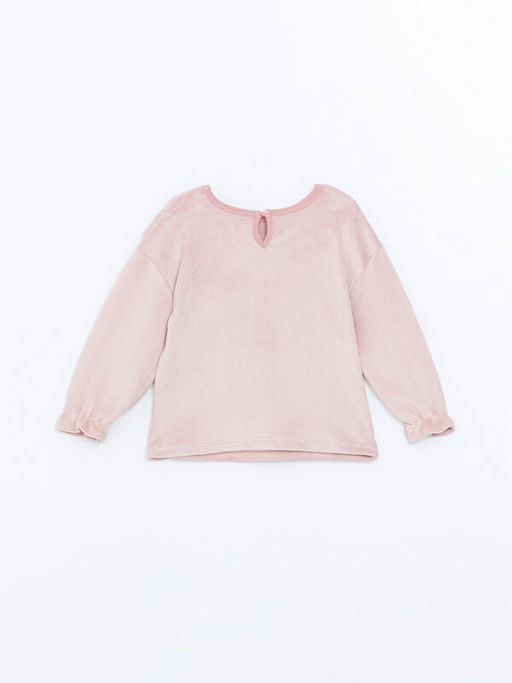 Bisiklet Yaka Kadife K?z Bebek Pijama ?st