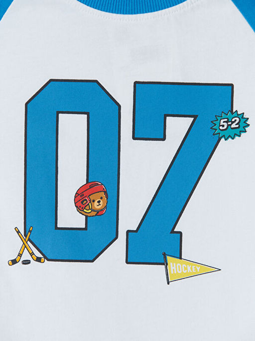 Bisiklet Yaka Bask?l? Erkek ?ocuk Ti??rt