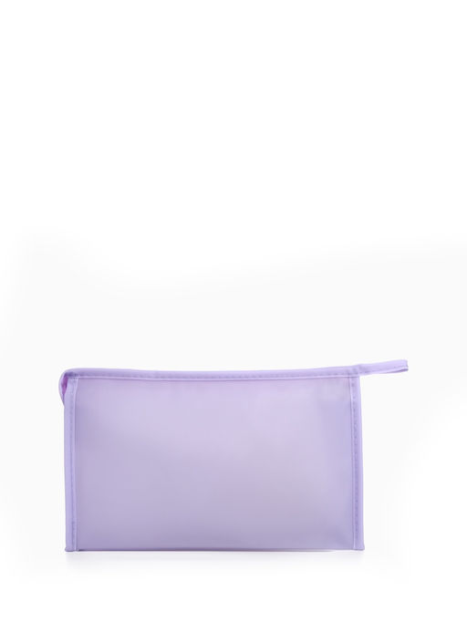 Косметичка треугольная на молнии, большая, с рисунком, сиреневая - Simaland фото 2