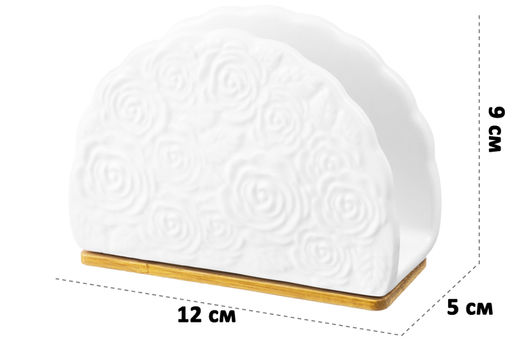 Салфетница 12*5*9 см "Розы" на дер. подставке