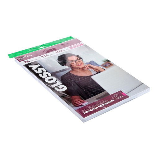 Фотобумага для струйной печати А4, 100 листов Perfeo, 115 г/м², односторонняя, глянцевая