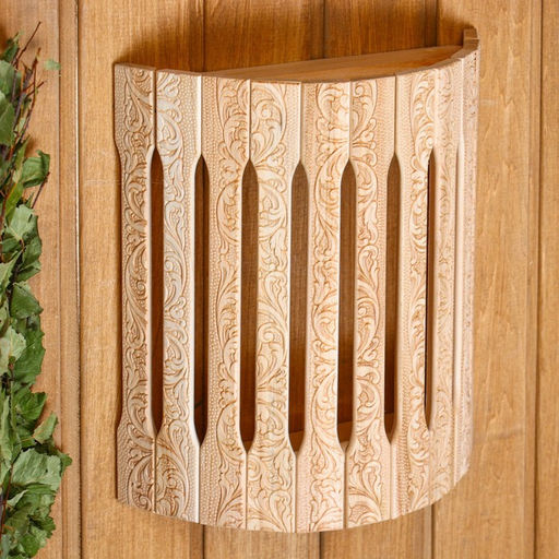 Абажур для бани и сауны «Русские узоры», липа, 31×27×11 см, настенный угловой, «Добропаровъ»