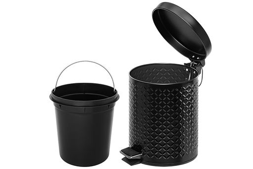 Контейнер для мусора 5 л 22,5*20*27,3 см Черный с педалью + ведро - Elan gallery фото 6