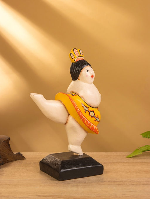 Фигурка на подставке «Балерина», 13×8×21 см, дерево, оранжевая