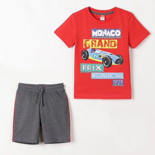 CRB wear/CSKB 90021-26 (274) Комплект для мальчика (футболка, шорты), красный/Ex.Cherubino  фото 3