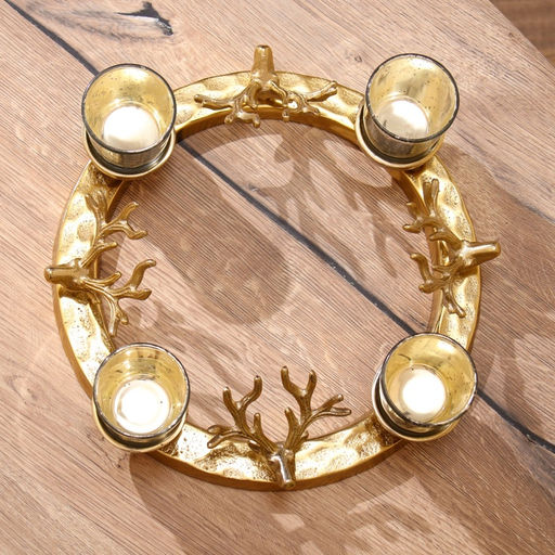 Подсвечник на 4 свечи «Рожки», 30×30×10 см, алюминий