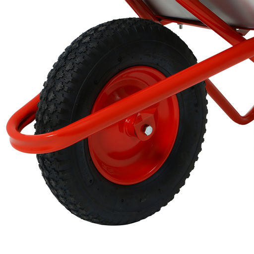 Тачка строительная, 1 пневмоколесо, груз/п 200 кг, объем 110 л, оцинкованный кузов 0,8 мм, Greengo  фото 12