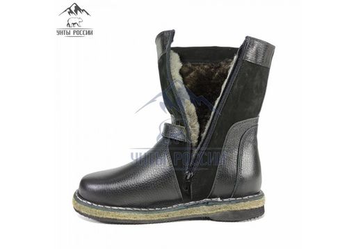 Монголки подростковые черные, войлочная подошва