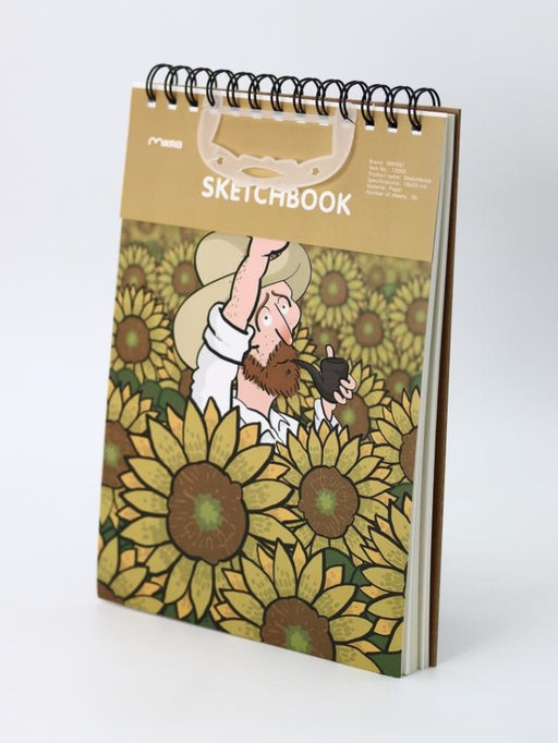 Скетчбук (B5) "Vincent in the field", yellow (18*25) 30 л. 130 г/м